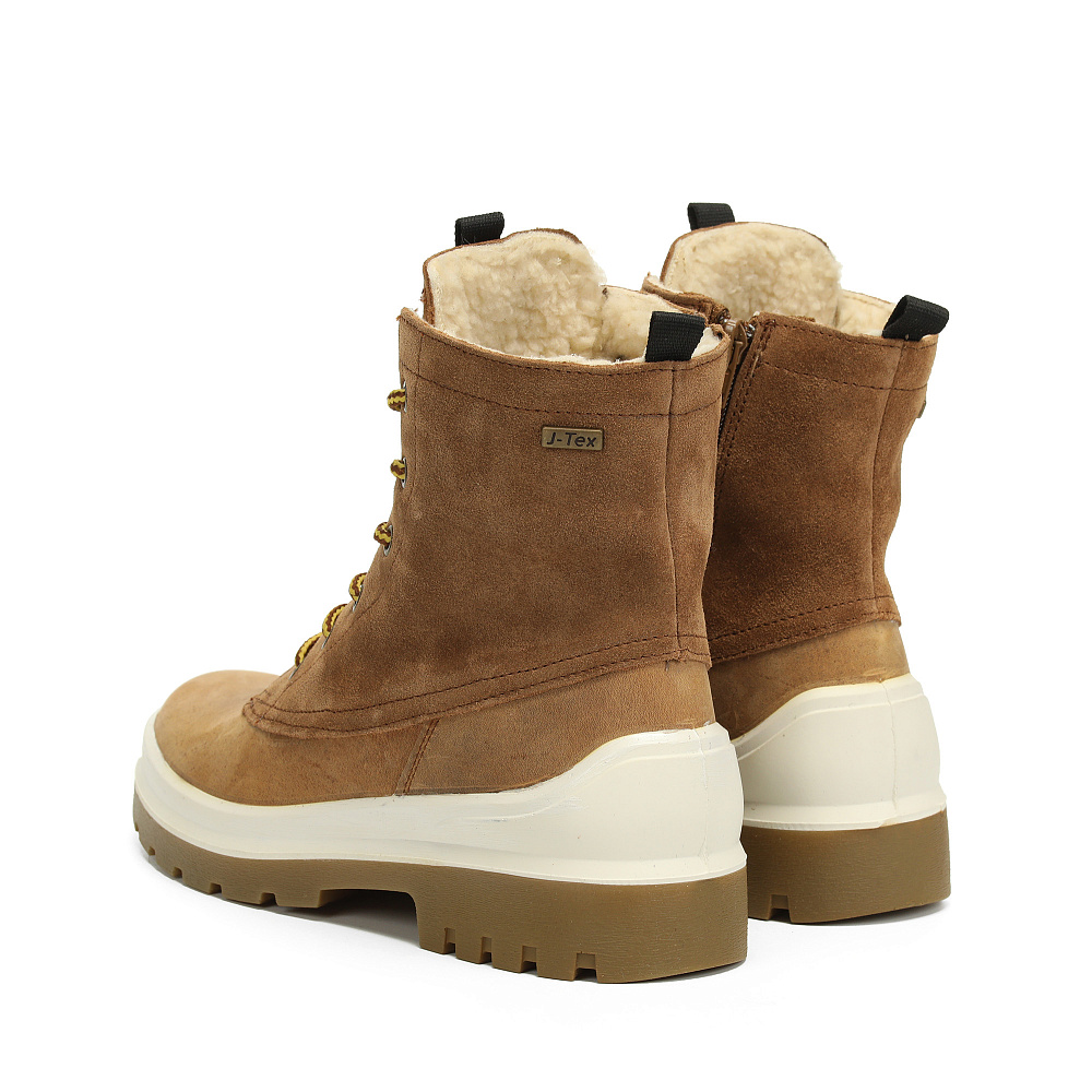 Рыжие зимние ботинки хайкеры из кожи Respect