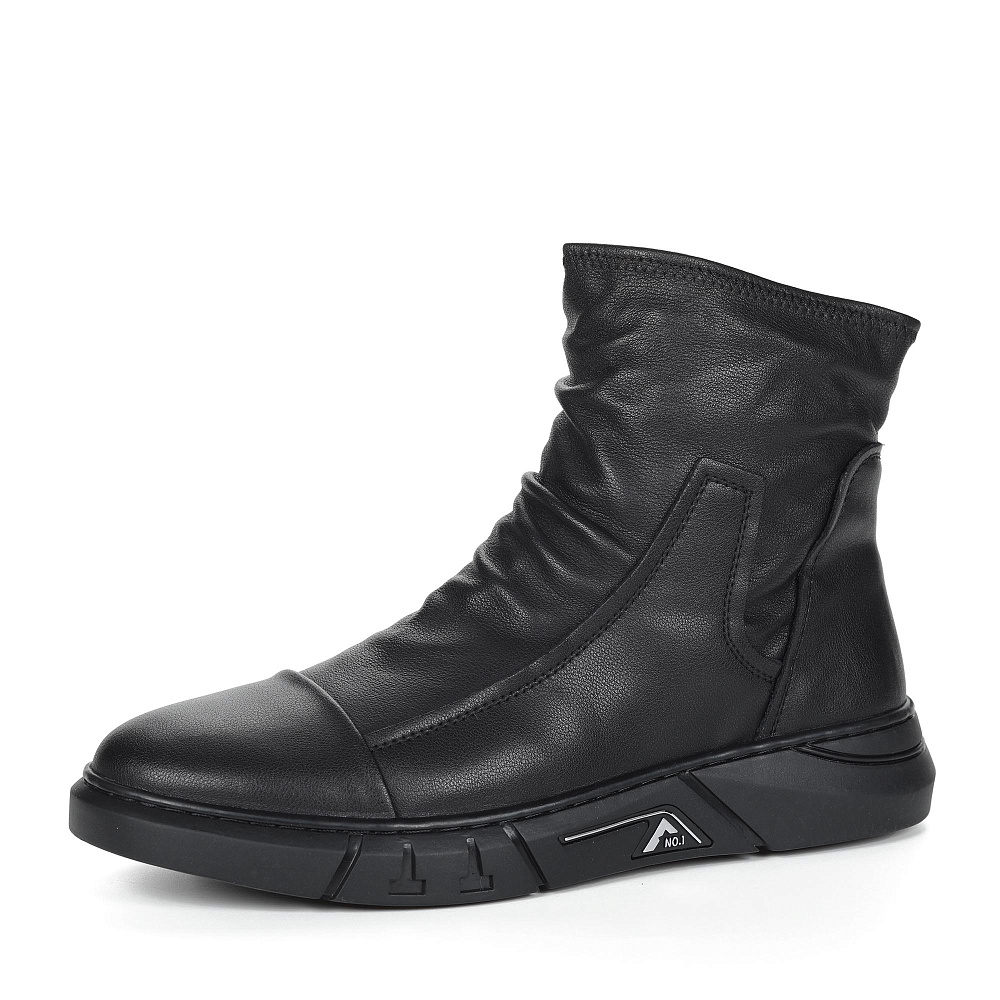 Черные высокие кеды на молнии из кожи на подкладке из текстиля на рифленой подошве Respect