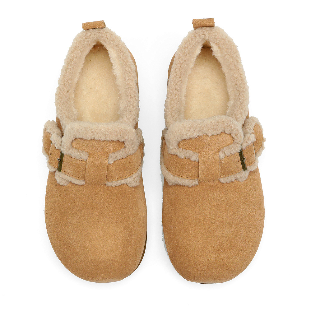 Рыжие зимние полуботинки угги из бархатистого велюра Respect