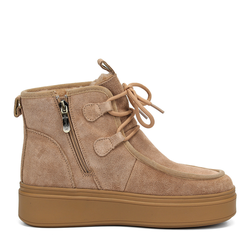 Коричневые зимние ботинки из бархатистого велюра Respect