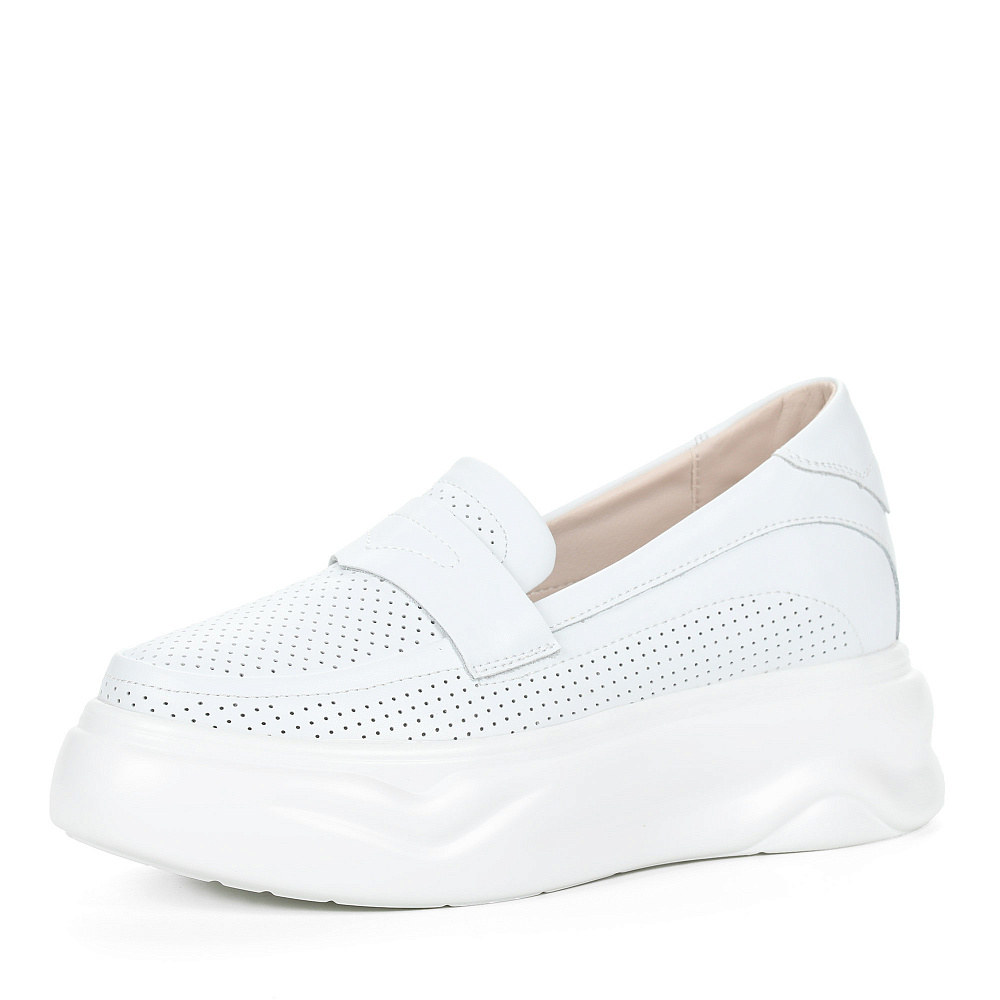 Белые лоферы из кожи на массивной подошве Respect