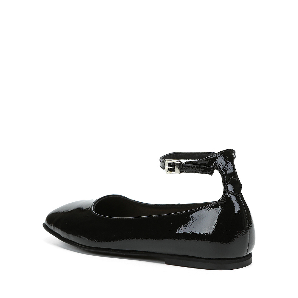 Черные балетки из лаковой кожи Respect