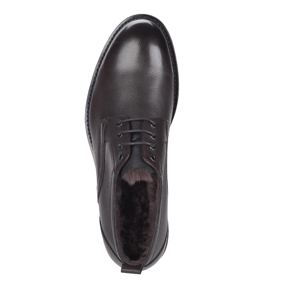 Коричневые полуботинки из кожи на шнуровке Respect