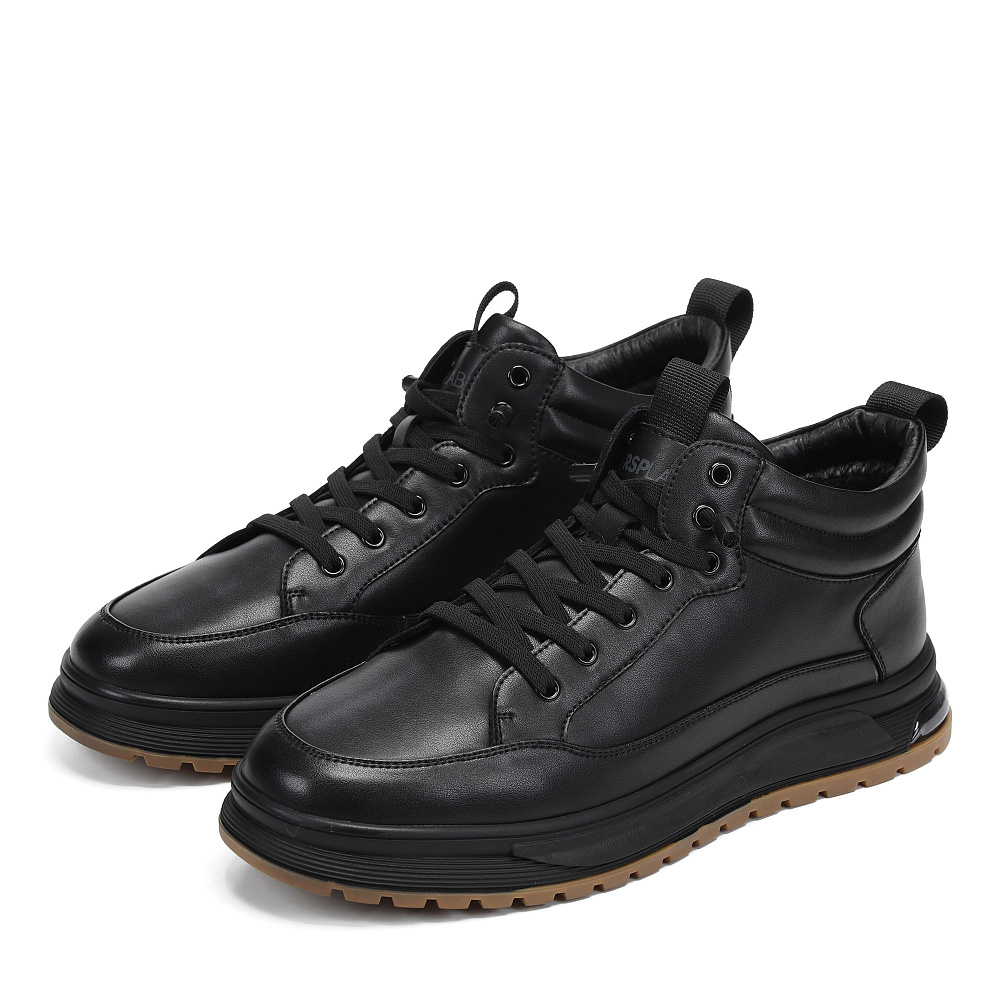 Черные зимние кеды из кожи RSP LAB