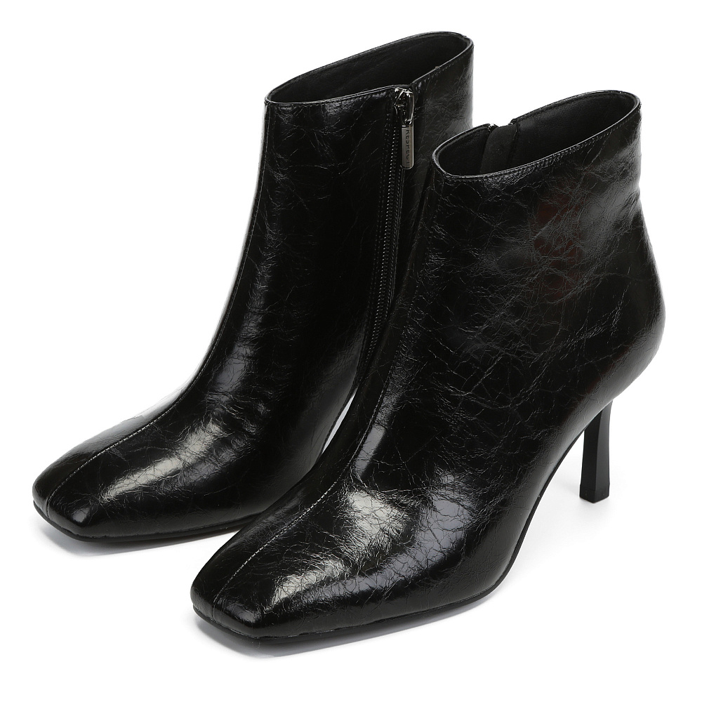 Черные ботильоны из кожи Respect