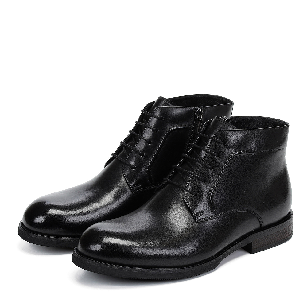 Черные зимние ботинки из гладкой кожи RESPECT PREMIUM