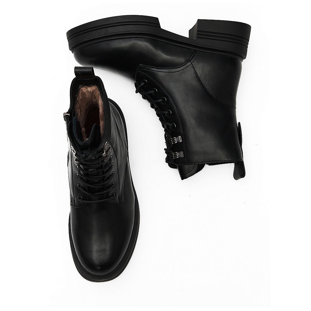 Черные зимние ботинки из кожи Respect