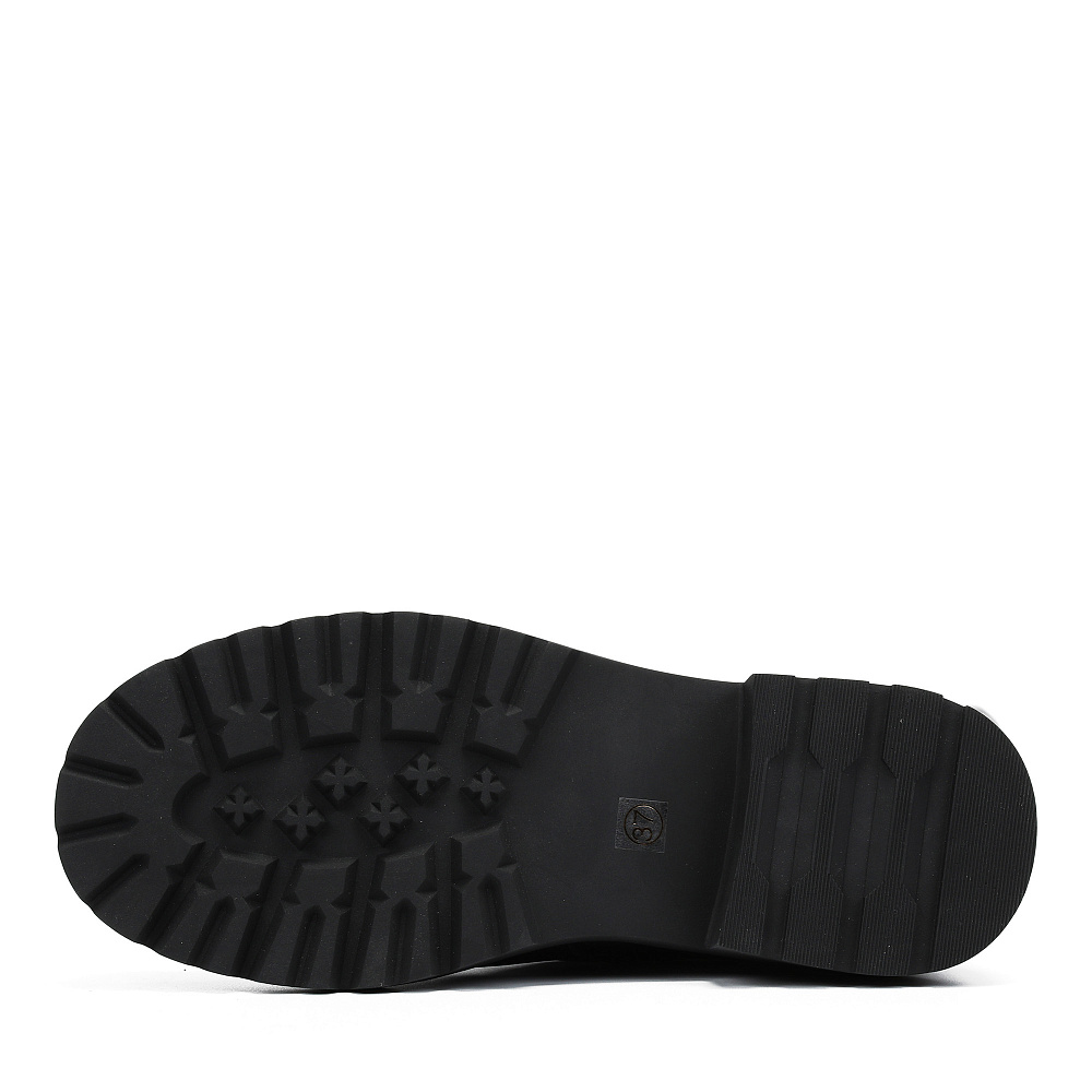 Черные зимние ботфорты из кожи и стрейча Respect