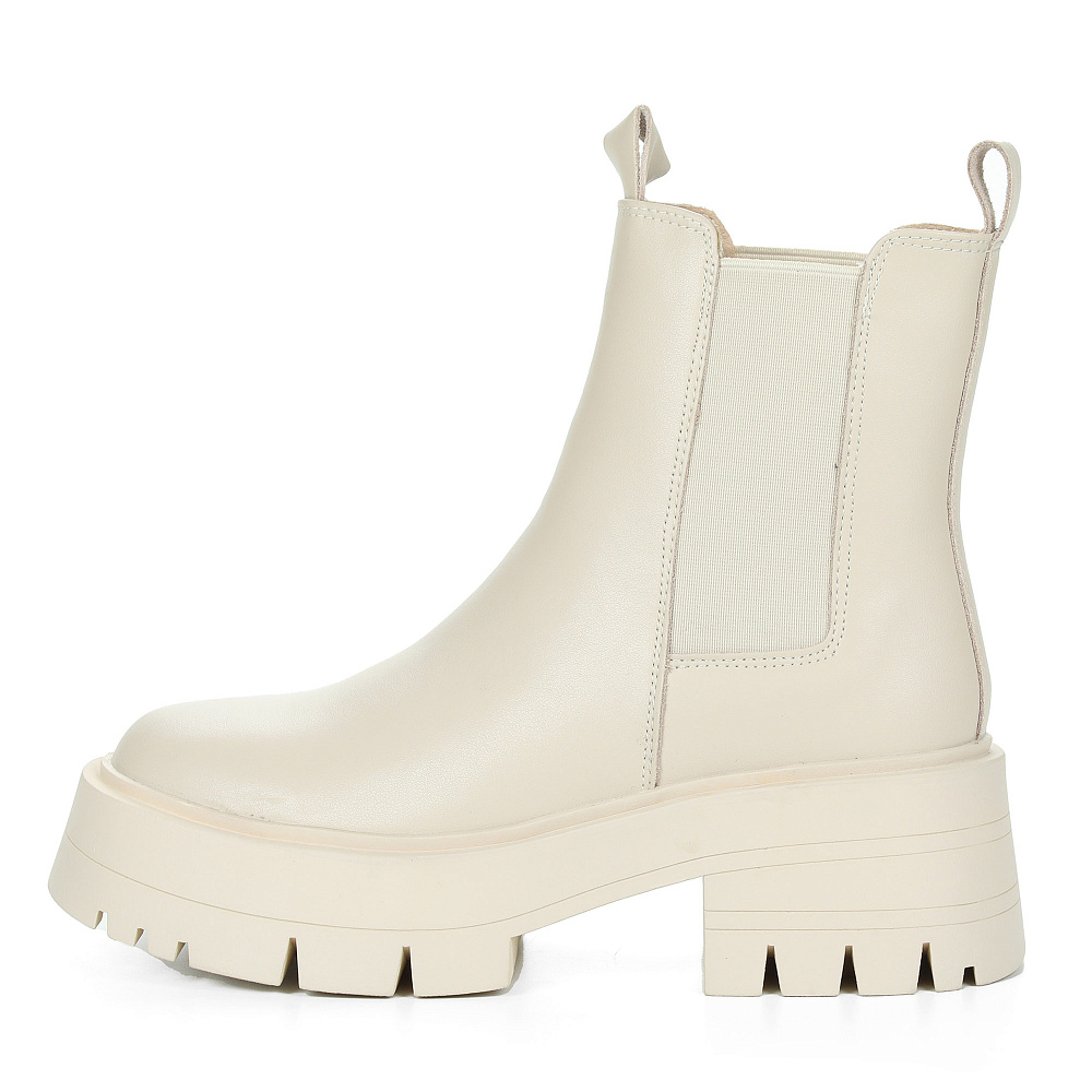 Бежевые утепленные челси из кожи Respect