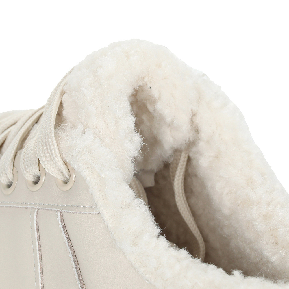 Утепленные кеды из кожи рисового цвета RSP LAB