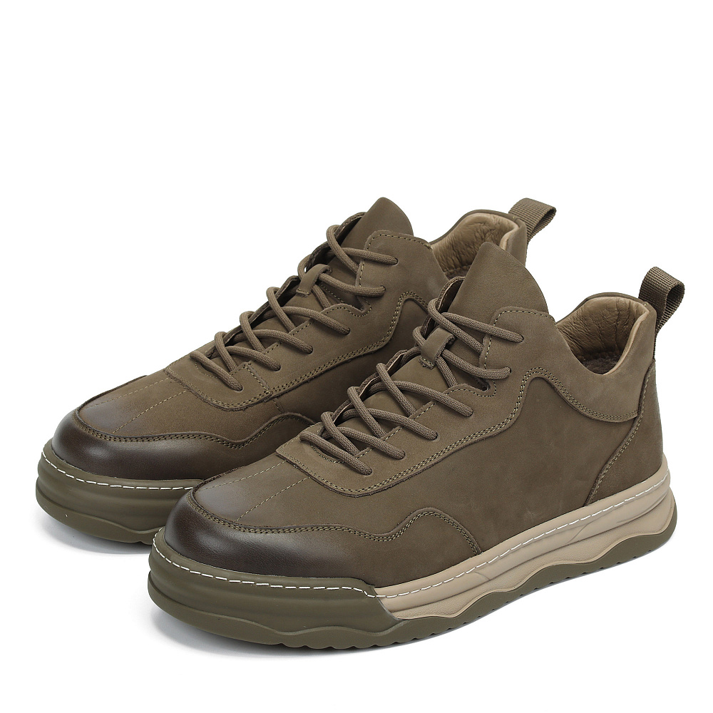 Зимние кеды из нубука цвета хаки RSP LAB