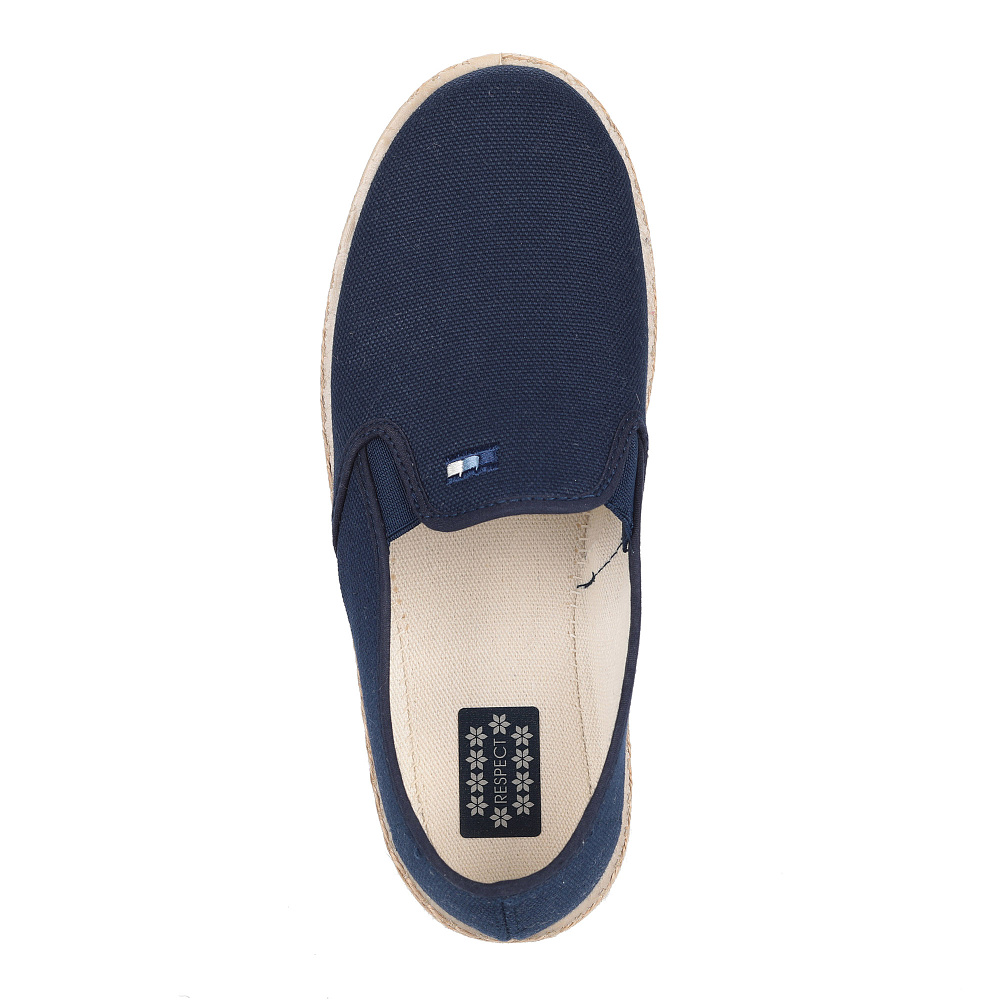 Темно-синие слипоны из текстиля Respect
