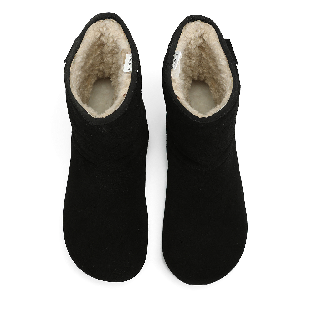 Черные зимние полусапоги из бархатистого велюра Respect