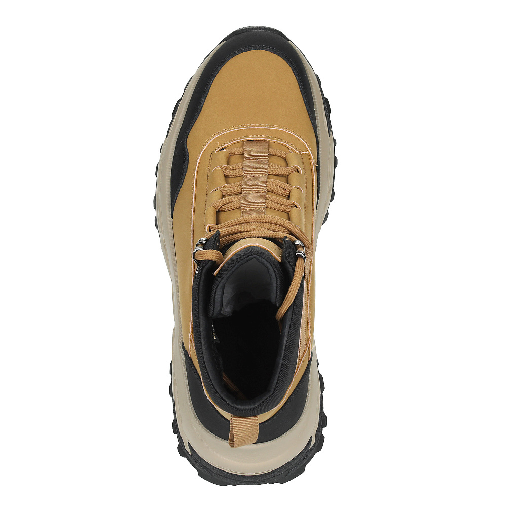 Бежево-черные ботинки из кожи Respect