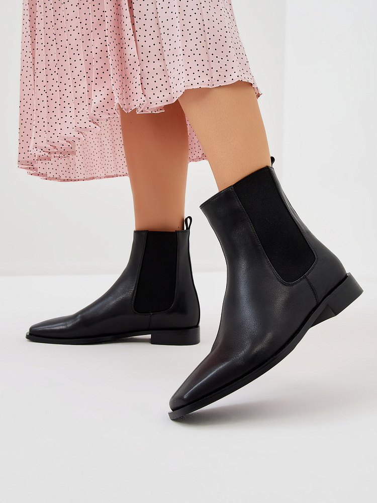 Черные ботинки из кожи Respect