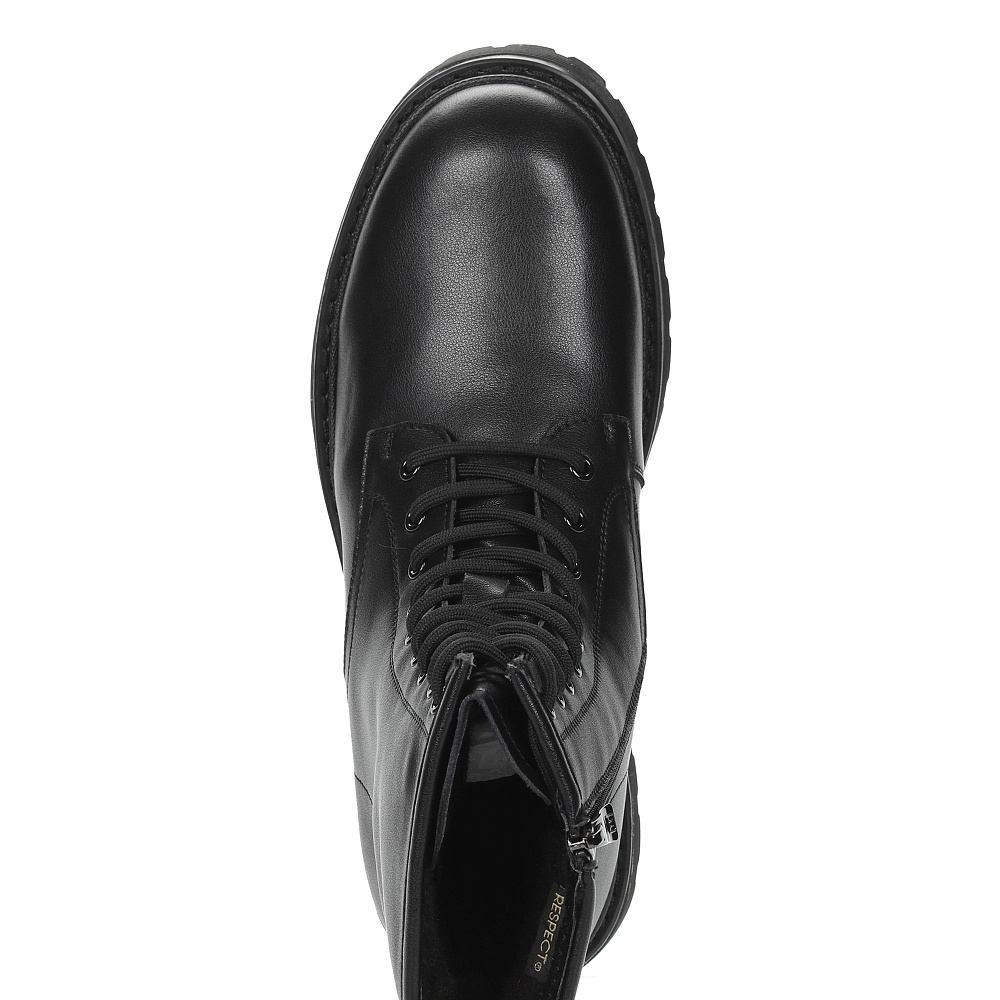 Черные утепленные ботинки из кожи Respect