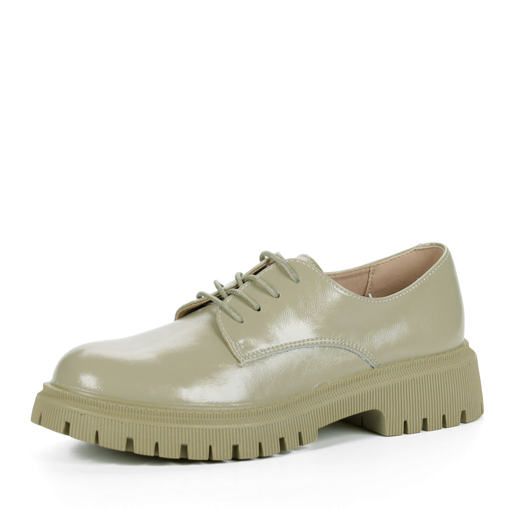 Оливковые полуботинки из композиционной кожи на подкладке из текстиля на тракторной подошве Respect