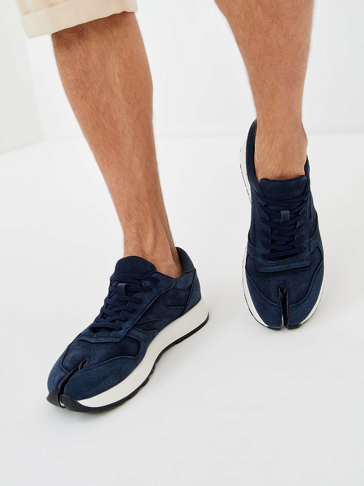 Синие кроссовки из бархатистого велюра RSP LAB