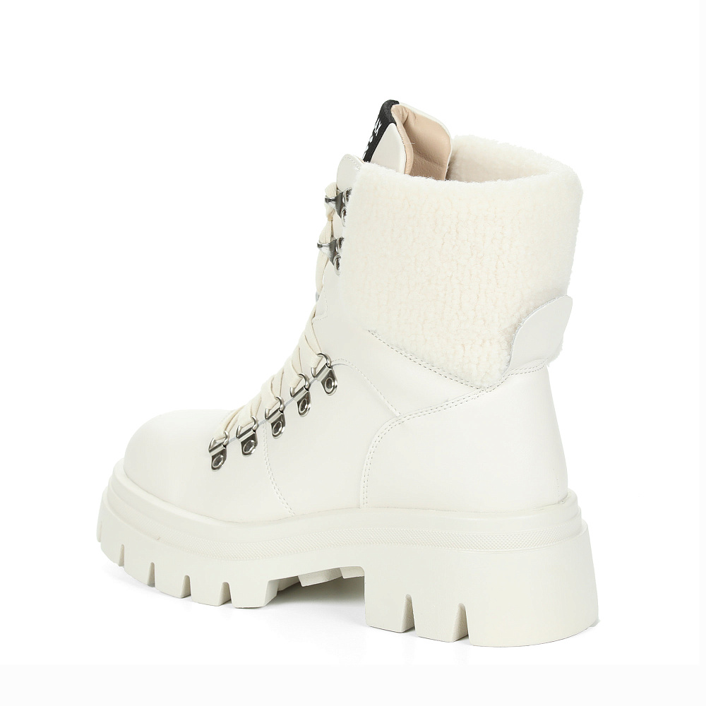 Белые утепленные хайкеры из гладкой кожи Respect