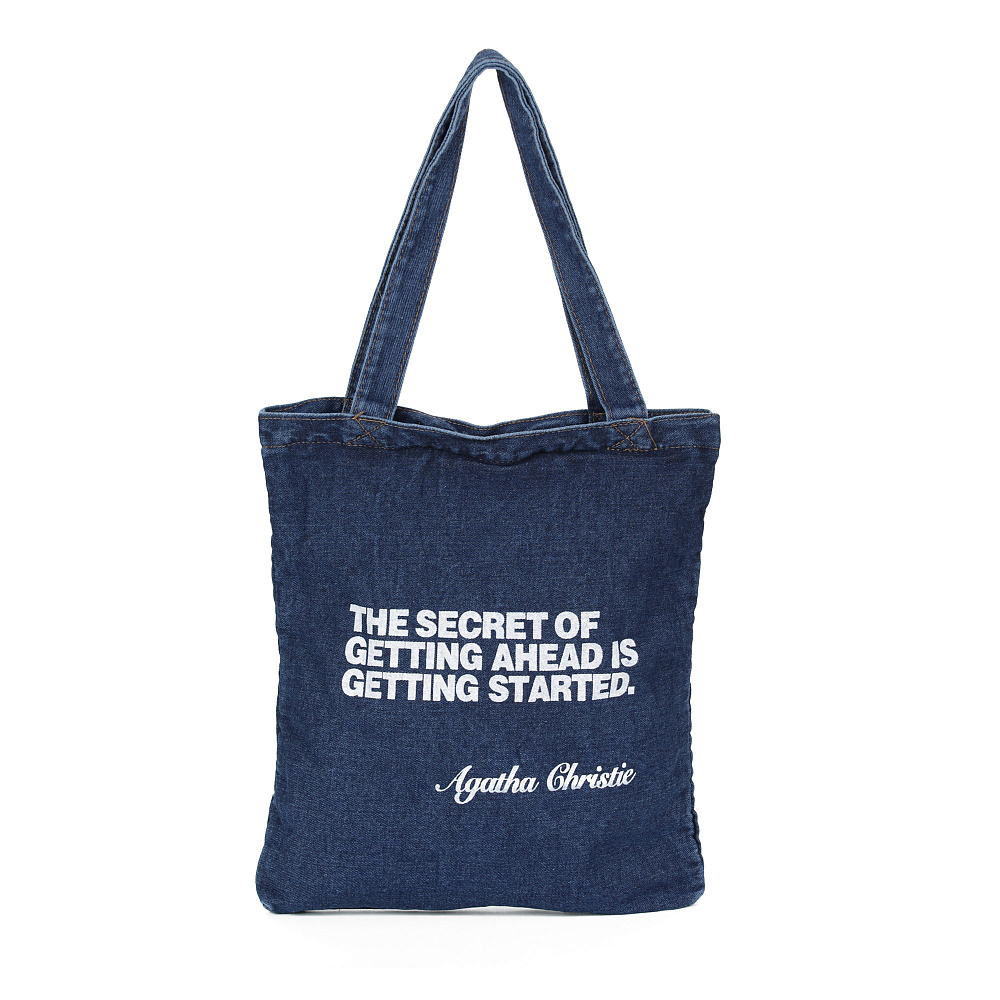 Голубая пляжная сумка из хлопка с принтом Mellizos