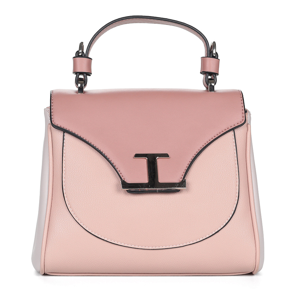 Розовая сумка сэтчел из экокожи с дополнительной ручкой Portofiano