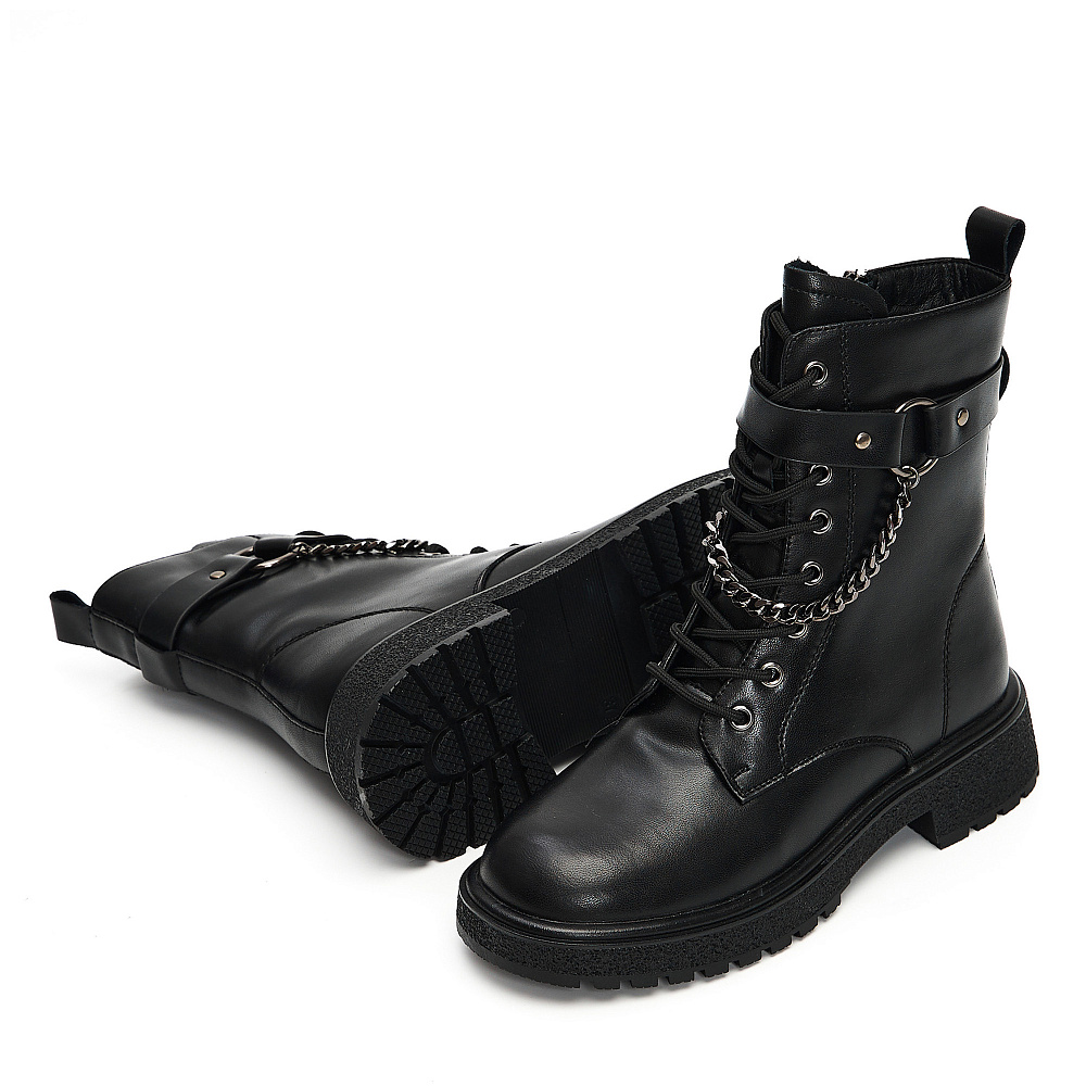 Черные зимние ботинки из кожи Respect