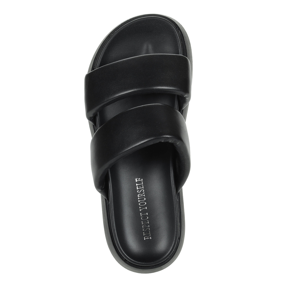 Черные сабо из экокожи на подкладке из экокожи на утолщенной подошве Respect