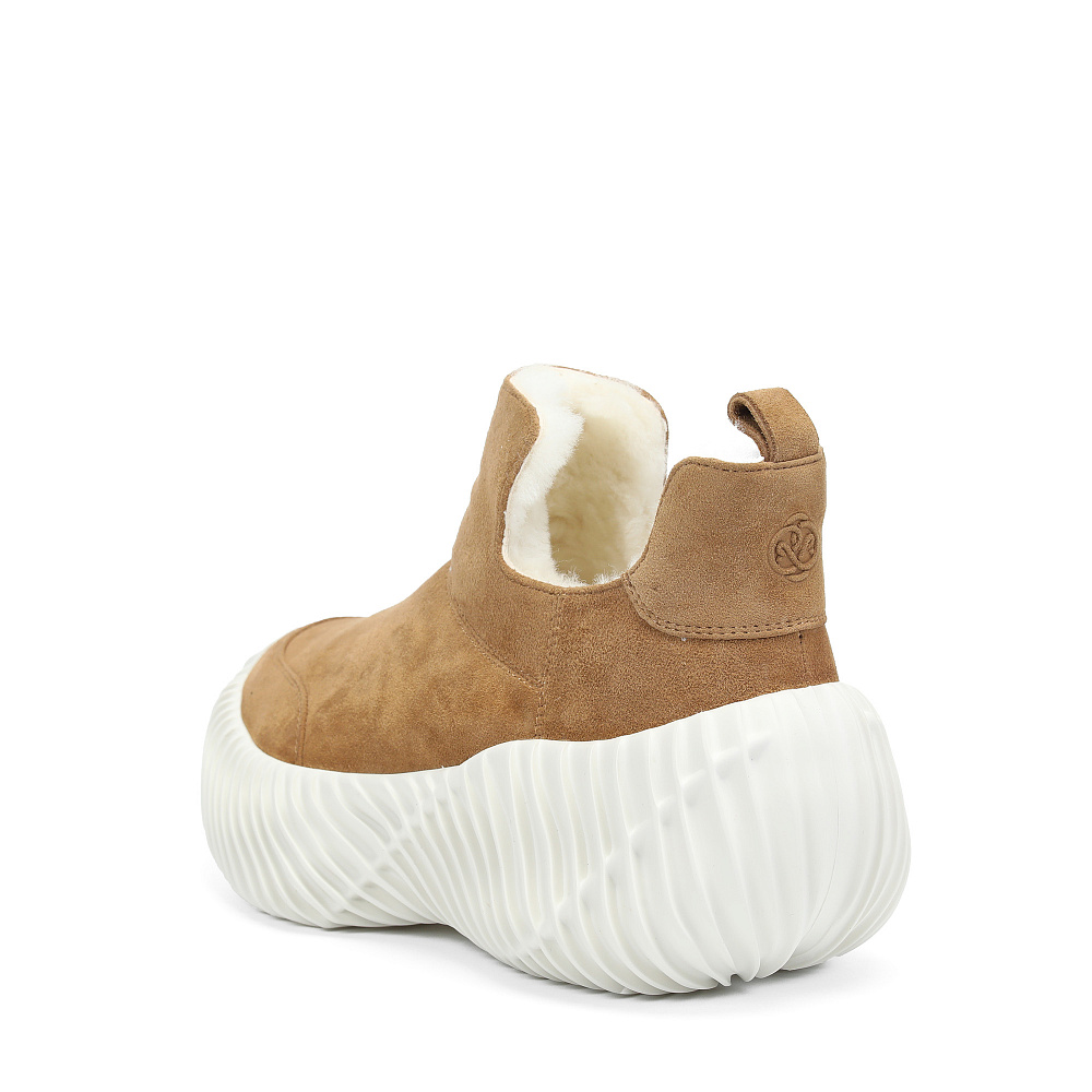 Бежевые зимние ботинки из натурального велюра RESPECT PREMIUM