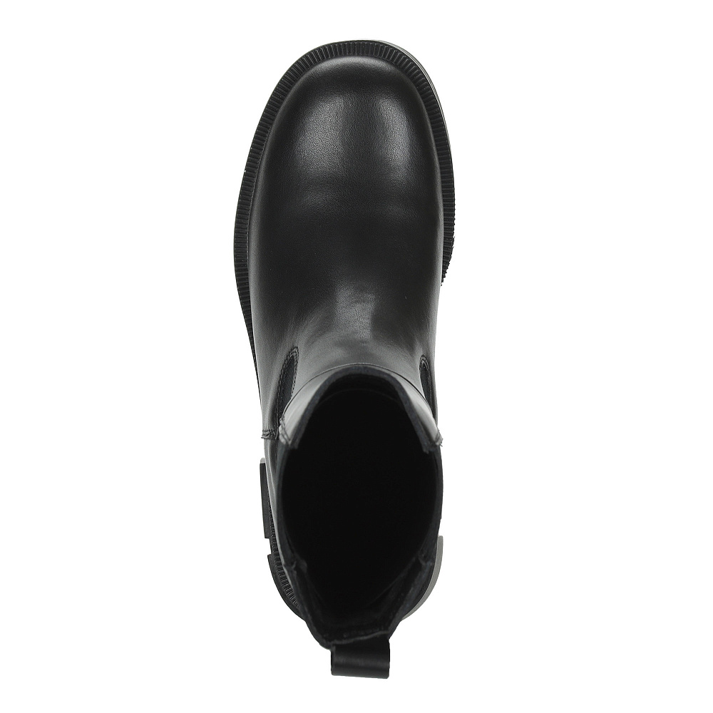 Черные полусапоги из кожи на подкладке из текстиля на утолщенной подошве Respect