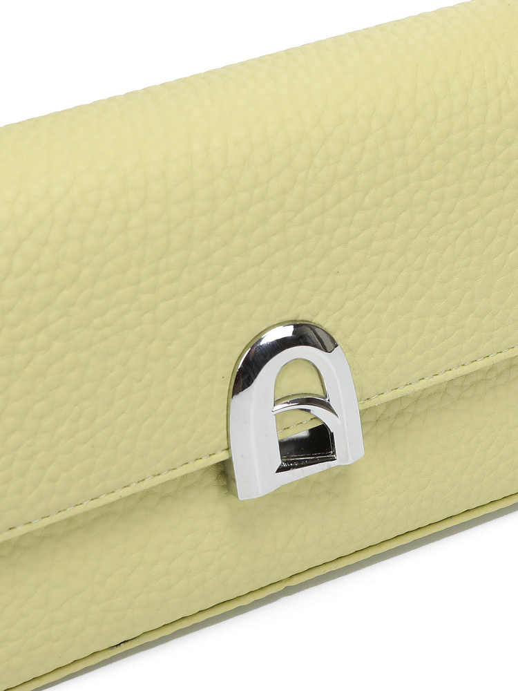 Желтая сумка мессенджер из экокожи Portofiano