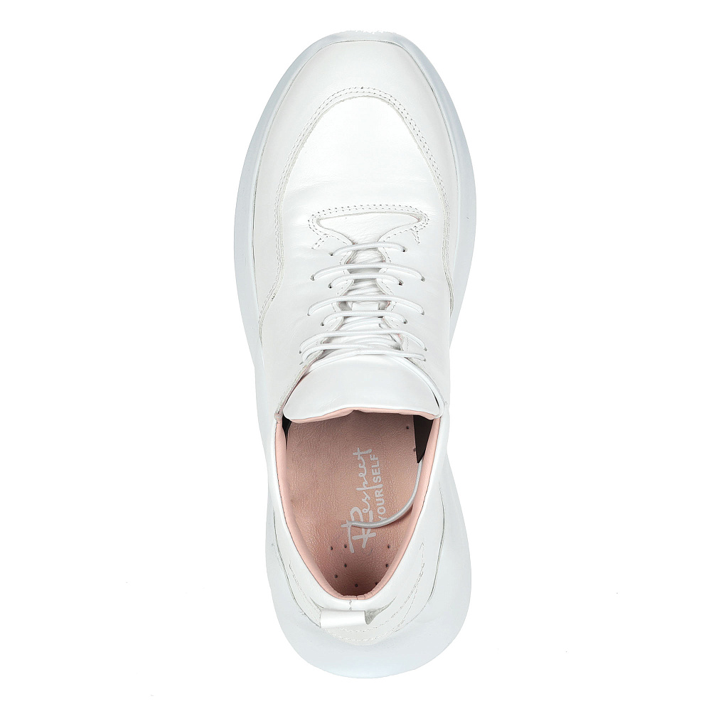 Белые кроссовки из кожи на подкладке из натуральной кожи Respect