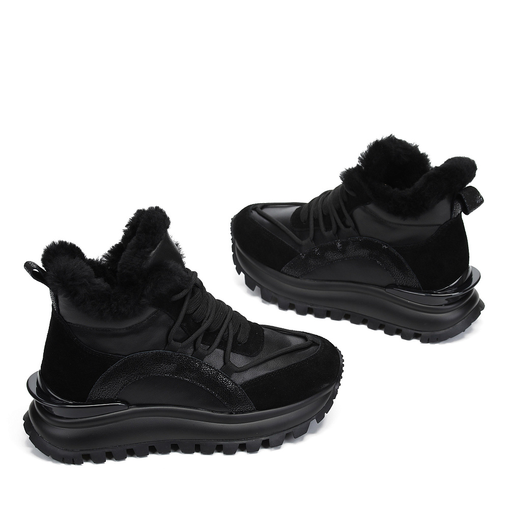 Черные зимние кроссовки из кожи RSP LAB