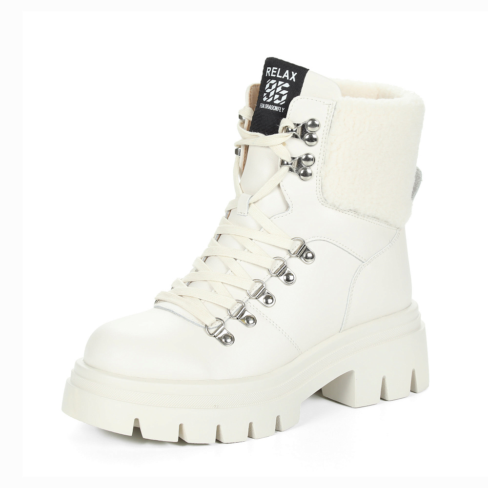 Белые утепленные хайкеры из гладкой кожи Respect