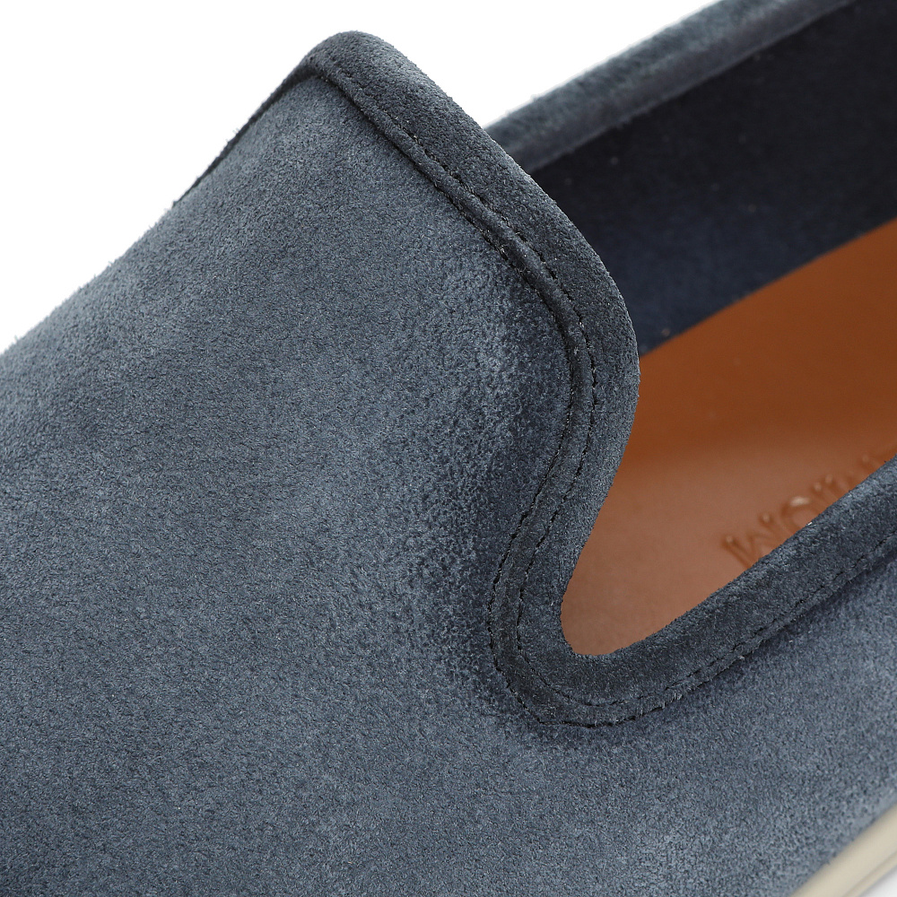 Синие слипоны из бархатистого велюра RESPECT PREMIUM