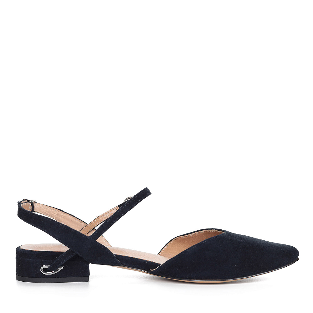 Синие открытые туфли из велюра CorsoComo