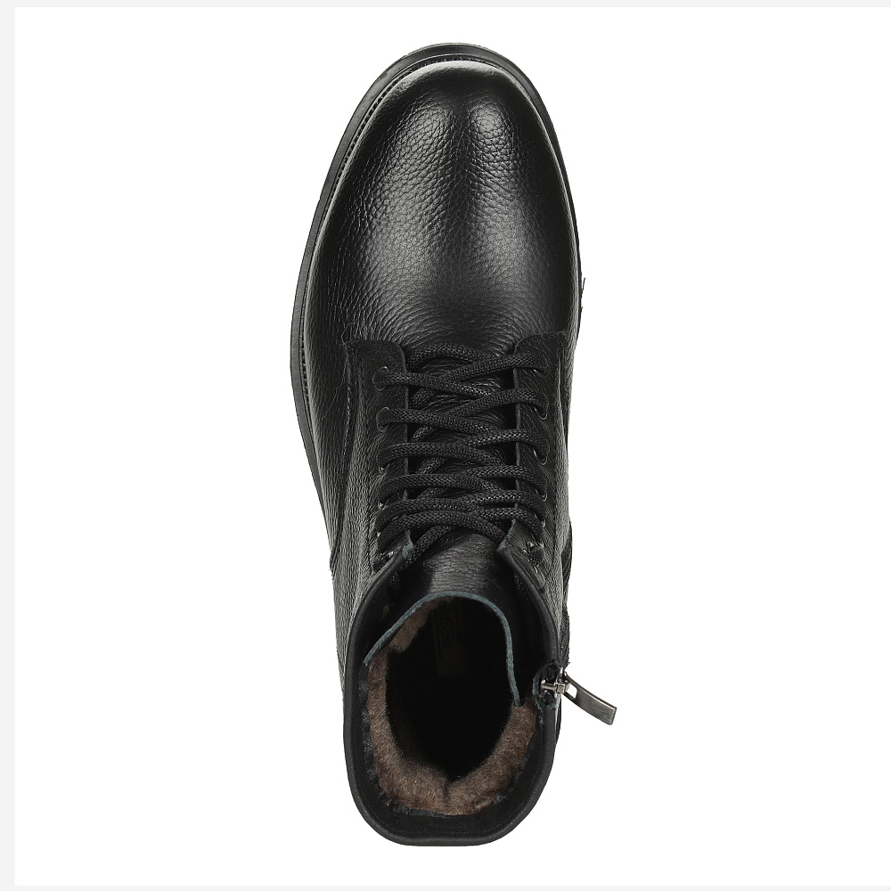 Черные ботинки из кожи на подкладке из натуральной шерсти Respect