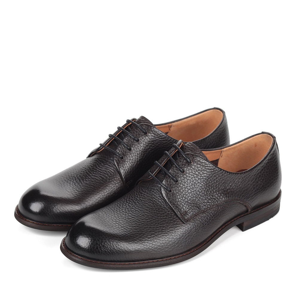 Коричневые полуботинки из кожи на шнуровке Respect