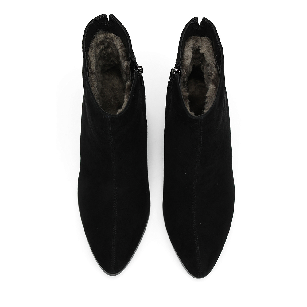 Черные зимние ботильоны из натурального велюра RESPECT PREMIUM