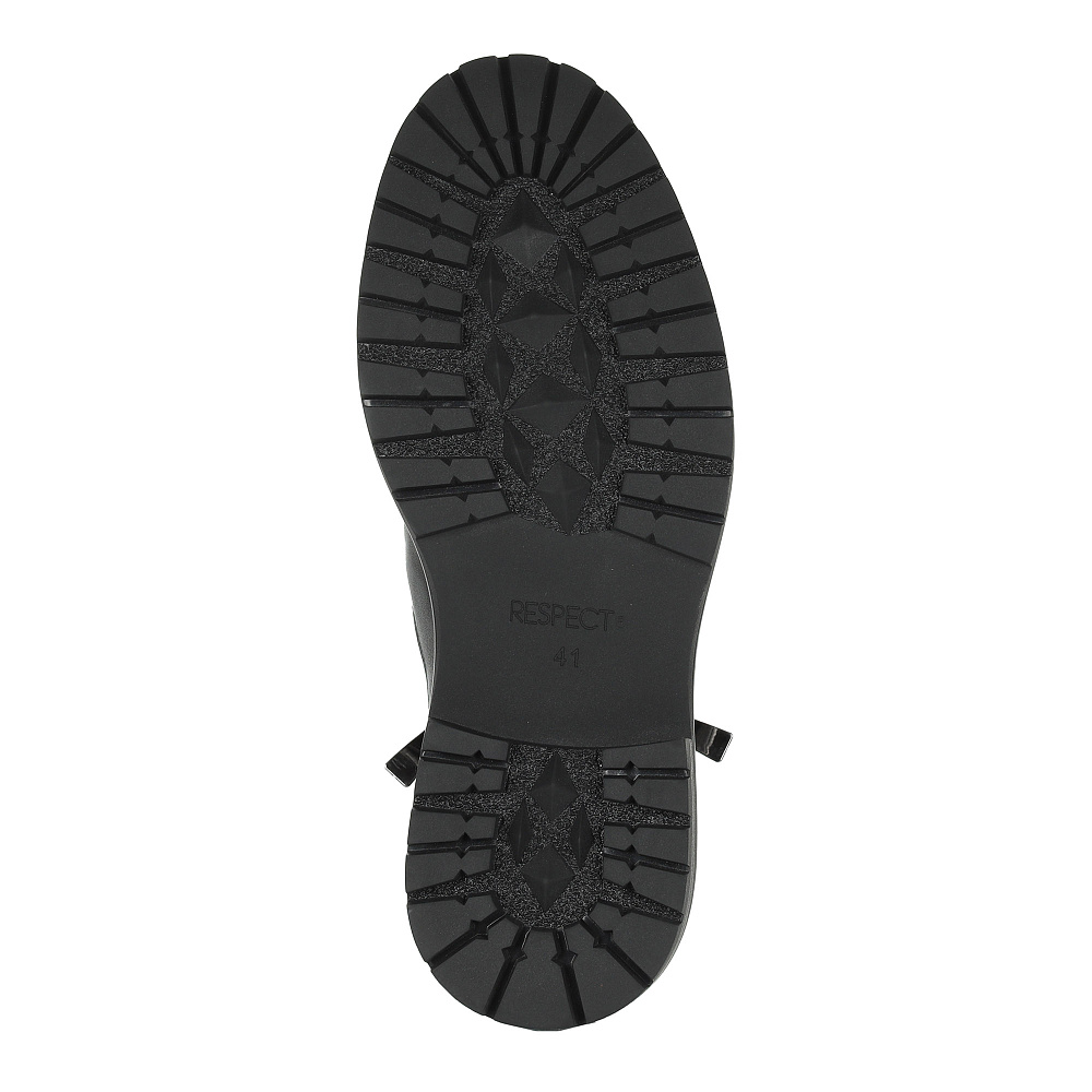 Черные утепленные ботинки из кожи без шнурков Respect