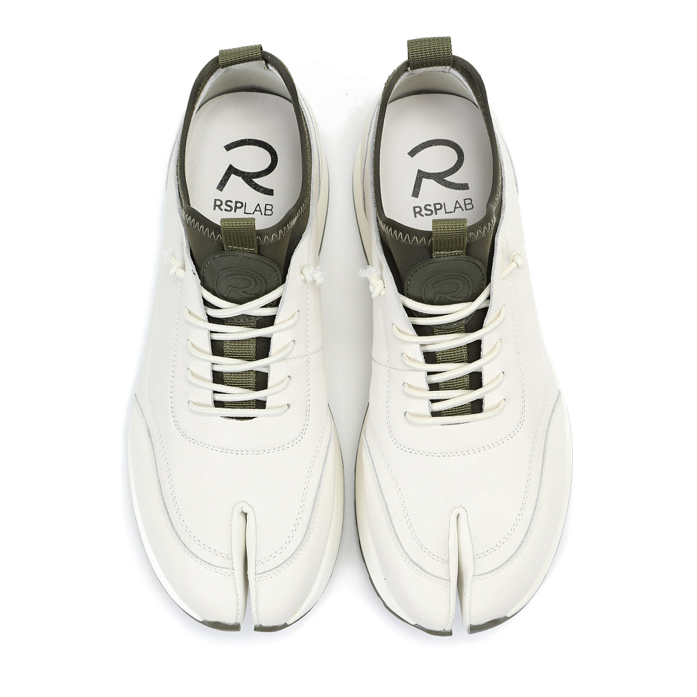 Белые кроссовки из гладкой кожи RSP LAB