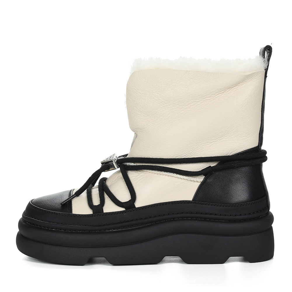 Зимние ботинки из кожи рисового цвета Respect