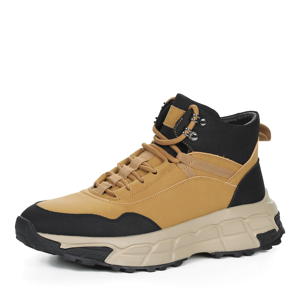 Бежево-черные ботинки из кожи Respect