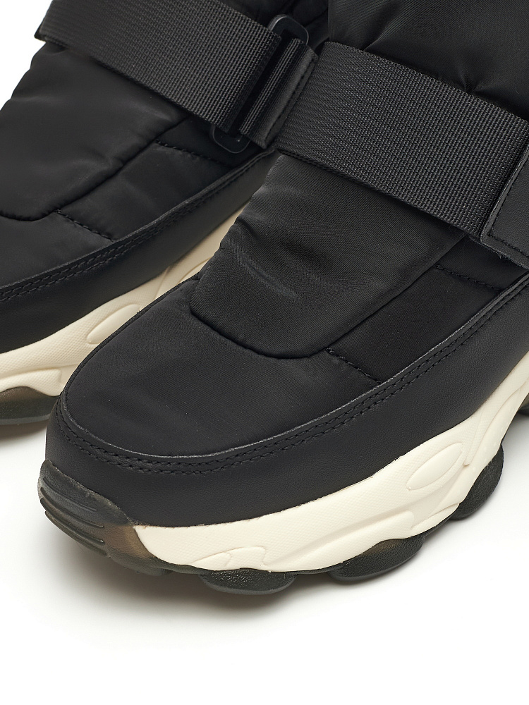 Черные дутики из экокожи и текстиля Respect