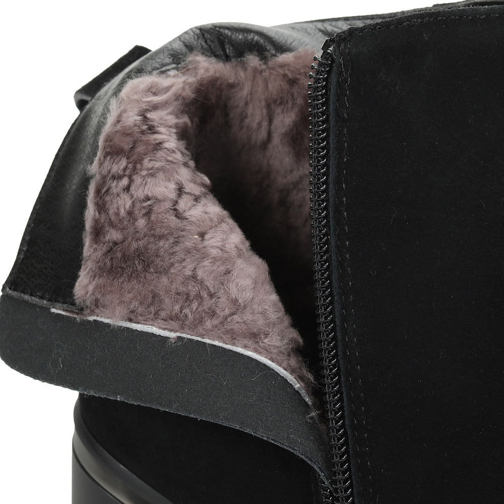 Черные зимние ботильоны из Натурального велюра Respect