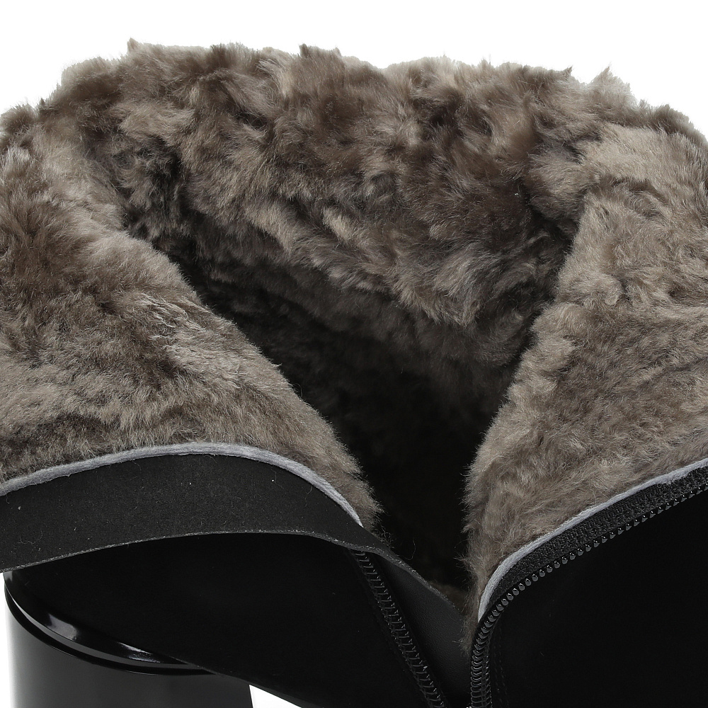 Черные зимние ботильоны из натурального велюра RESPECT PREMIUM