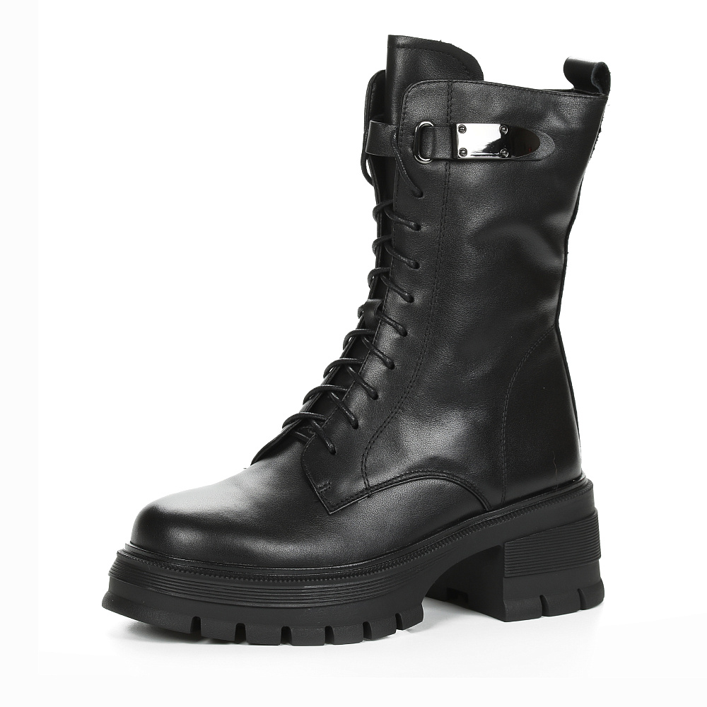 Черные зимние ботинки из гладкой кожи Respect