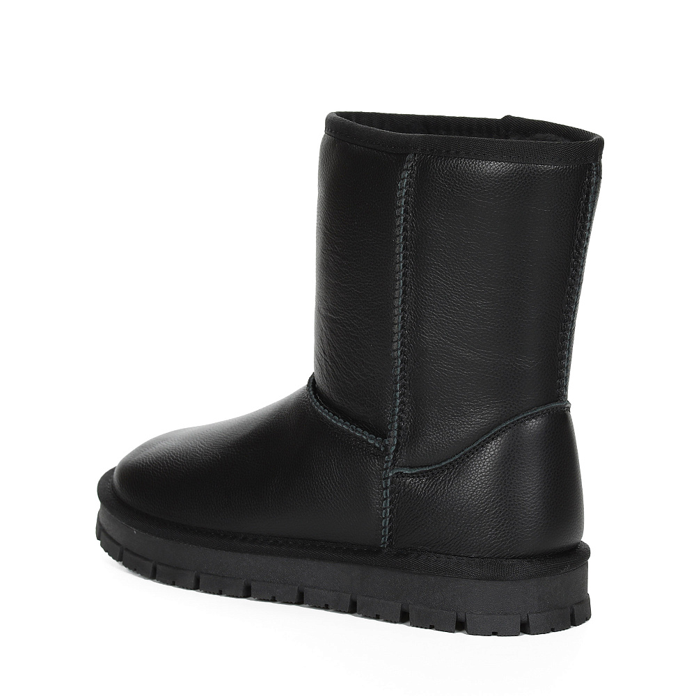 Черные угги из гладкой кожи Respect