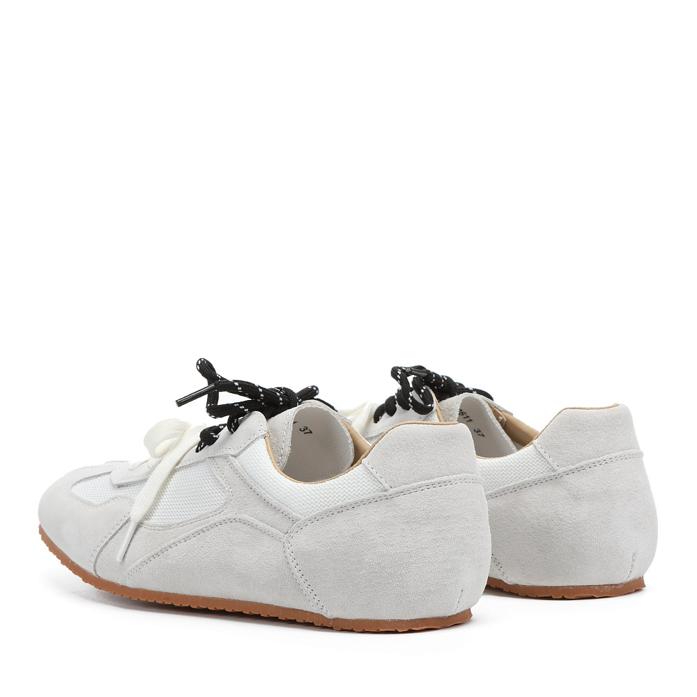 Кеды из бархатистого велюра и текстиля рисового цвета RSP LAB