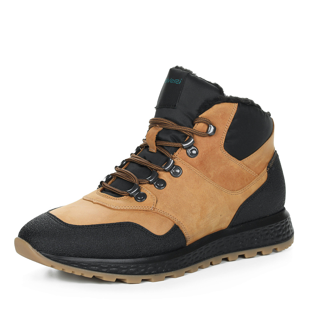 Рыжие зимние ботинки из кожи RIVERI