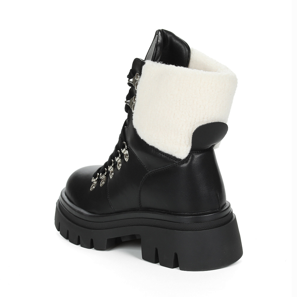 Черные утепленные хайкеры из кожи Respect